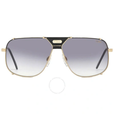 Cazal Grey Gradient Navigator Unisex Sunglasses  994 001 63 In Black / Gold / Grey