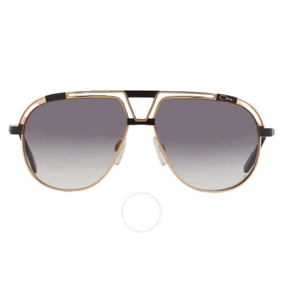 Cazal Grey Gradient Pilot Unisex Sunglasses  9100 001 61 In Black / Gold / Grey