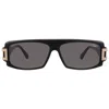 Cazal Grey Gradient Rectangular Unisex Sunglasses  164/3 001 58 In Black