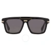 Cazal Grey Navigator Unisex Sunglasses  8040 001 59 In Black / Gold / Grey