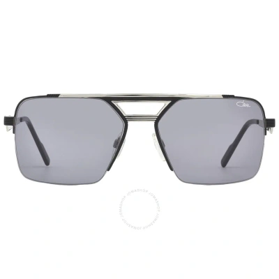 Cazal Grey Navigator Unisex Sunglasses  9102 002 61 In Black / Grey / Silver