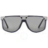 Cazal Grey Square Unisex Sunglasses  673 002 61 In Blue / Grey / Silver