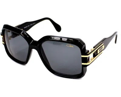 Pre-owned Cazal Legends 623 001sg Sunglasses Men's Black-gold/grey Lenses Square 57mm In Gray