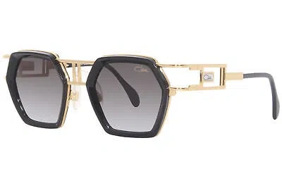 Pre-owned Cazal Legends 677 001 Sunglasses Men's Black/gold/grey Gradient Square Shape In Gray