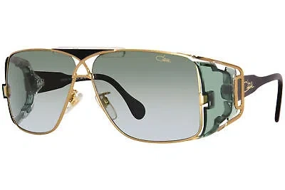 Pre-owned Cazal Legends 955 011 Sunglasses Men's Black/gold/green Gradient Lenses 63mm