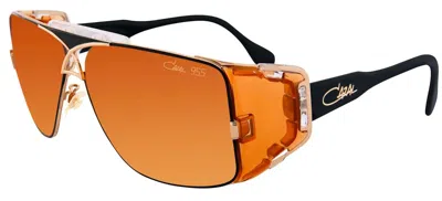 Pre-owned Cazal Legends 955 Black And Orange/orange (012) Sunglasses