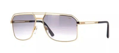 Pre-owned Cazal Legends 992 001 Black Gold Grey Gradient Lenses Sunglasses In Gray