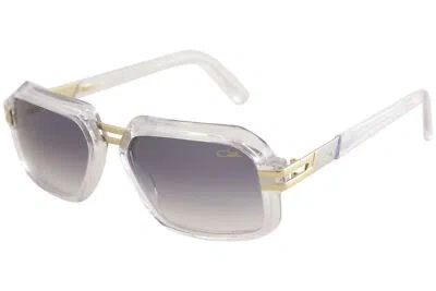 Pre-owned Cazal Legends Men's 6004 004 Clear/gold/grey Gradient Square Sunglasses 56-mm In Gray