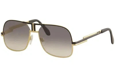 Pre-owned Cazal Legends Men's 701/3 001 Black Retro Pilot Sunglasses 58mm In Gray