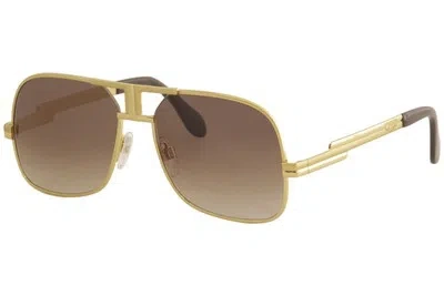 Pre-owned Cazal Legends Men's 701/3 003 Gold Retro Pilot Sunglasses 58mm In Brown