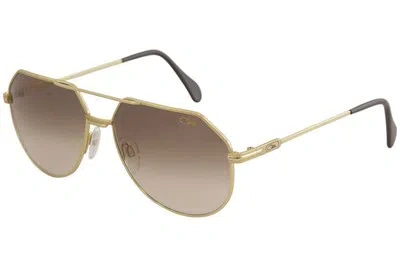 Pre-owned Cazal Legends Men's 724/3 001 Gold Plated/brown Retro Pilot Sunglasses 61-mm