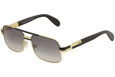 Pre-owned Cazal Legends Men's 988 001 Black/gold Fashion Pilot Sunglasses 57-mm In Gray