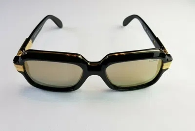 Pre-owned Cazal Legends Mod. 667/3 Col 001 Black Gold Mirror Lens Edt Sunglass Germany