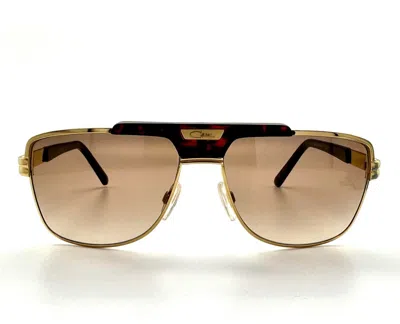 Pre-owned Cazal Legends Mod.987 Sunglasses 002sg Gold-tortoise/brown Gradient Lens 60mm