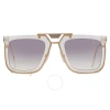 Cazal Light Grey Gradient Square Unisex Sunglasses  648 003 56 In Grey / Silver