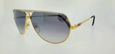 Pre-owned Cazal Limited Edition 24 Kt Sunglasses 953 Dlx 100 69 Mm Gold Frm Silver Mirror In Gray