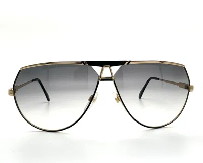 Pre-owned Cazal Mod.953 Sunglasses 302 Black-gold/grey Lens 69mm In Gray