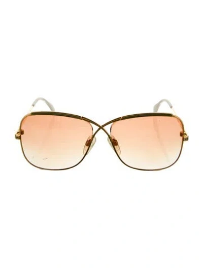 Pre-owned Cazal Oversize Tinted Sunglasses In Gold