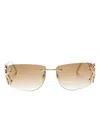 Cazal Rectangle-frame Sunglasses In Nude