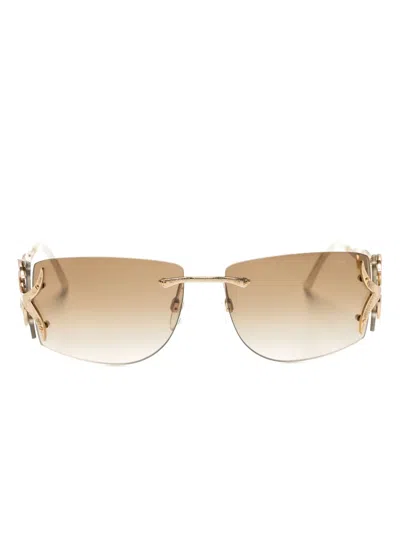 Cazal Rectangle-frame Sunglasses In Nude