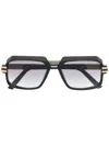 Cazal Rectangle-frame Tinted Sunglasses In 黑色