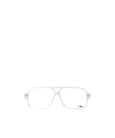 Cazal Rectangular Frame Glasses In White