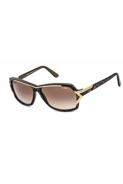 Cazal Rectangular Sunglasses - Eye 60, Bridge 14, Temple 135 In Brown