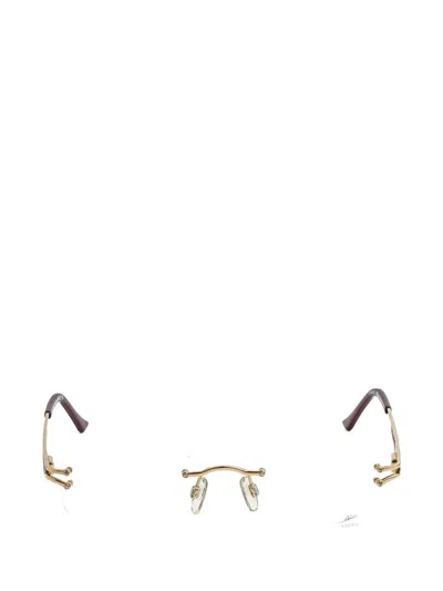 Cazal Rimless Rectangle-frame Glasses In Gold