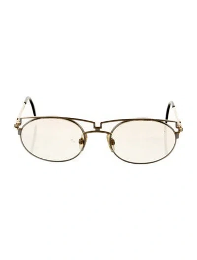 Pre-owned Cazal Round Tinted Sunglasses In Gold