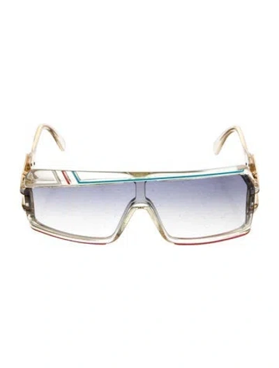 Pre-owned Cazal Shield Gradient Sunglasses In Transparent