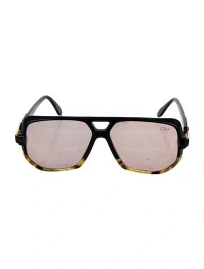 Pre-owned Cazal Shield Mirrored Sunglasses In Black