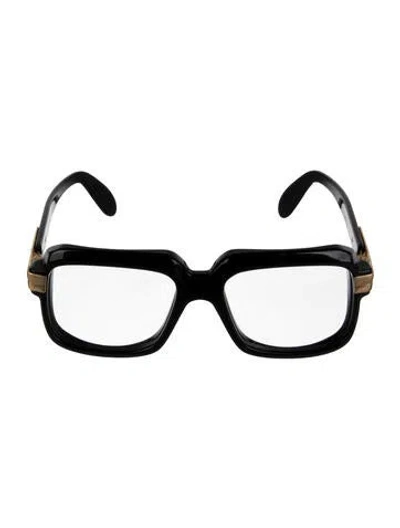 Pre-owned Cazal Square Eyeglasses In Black/gold