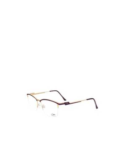 Cazal Square-frame Logo-engraved Glasses In Purple