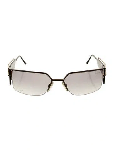 Pre-owned Cazal Square Mirrored Sunglasses In Black