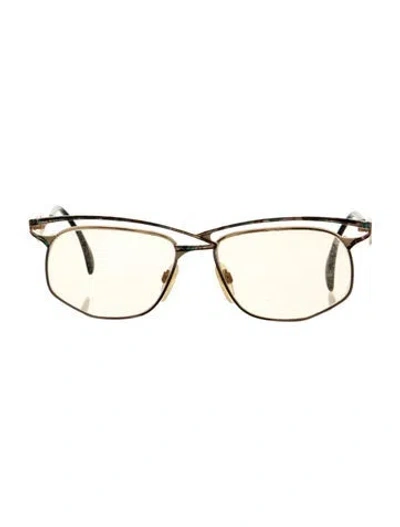 Pre-owned Cazal Square Tinted Sunglasses In Gold
