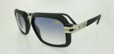 Pre-owned Cazal Sunglasses 6004 002 56mm Matt Black Silver Frame With Grey Gradient Lenses In Gray