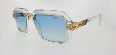 Pre-owned Cazal Sunglasses 6004 015 56mm Gold Crystal Frame With Blue Gradient Lenses