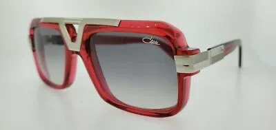 Pre-owned Cazal Sunglasses 664 004 56mm Red Frame With Grey Gradient Lenses In Gray