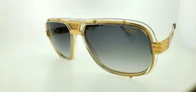 Pre-owned Cazal Sunglasses 665 004 60mm Crystal Frame With Grey Gradient Lenses In Gray