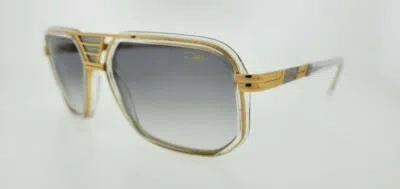 Pre-owned Cazal Sunglasses 666 003 61mm Crystal Gold Frame With Grey Gradient Lenses In Gray