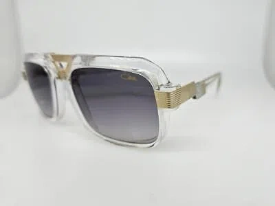 Pre-owned Cazal Sunglasses 669 003 56mm Crystal Gold Silver Frame With Gray Gradient Lens