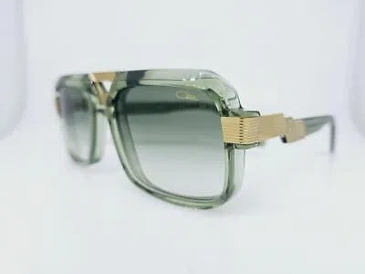 Pre-owned Cazal Sunglasses 669 004 56mm Crystal Dark Green Frame With Green Gradient Lens