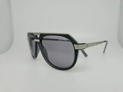 Pre-owned Cazal Sunglasses 674 003 60mm Black Silver Frame With Grey Lenses In Gray
