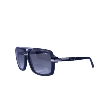 Pre-owned Cazal Rectangular Sunglasses 8042-002 Black Frame Silver Lenses