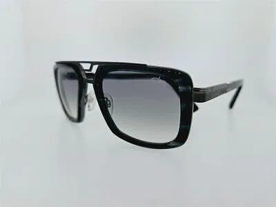 Pre-owned Cazal Sunglasses 9104 002 54mm Black Frame With Grey Gradient Lenses In Gray