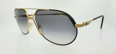 Pre-owned Cazal Sunglasses 968 001 62mm Gold Frame With Grey Gradient Lenses In Gray