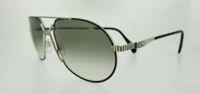 Pre-owned Cazal Sunglasses 968 002 62mm Silver Frame With Grey Gradient Lenses In Gray