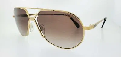 Pre-owned Cazal Sunglasses 968 003 62mm Gold Black Frame With Brown Gradient Lenses