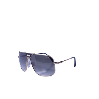 Pre-owned Cazal Rectangular Sunglasses 994-004 Gold Frame Gray Lenses In Green