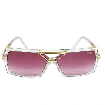 Pre-owned Cazal Sunglasses  8509 003 63 9 135 Crystal Milky White Gold Violet Gradient Lens In Pink